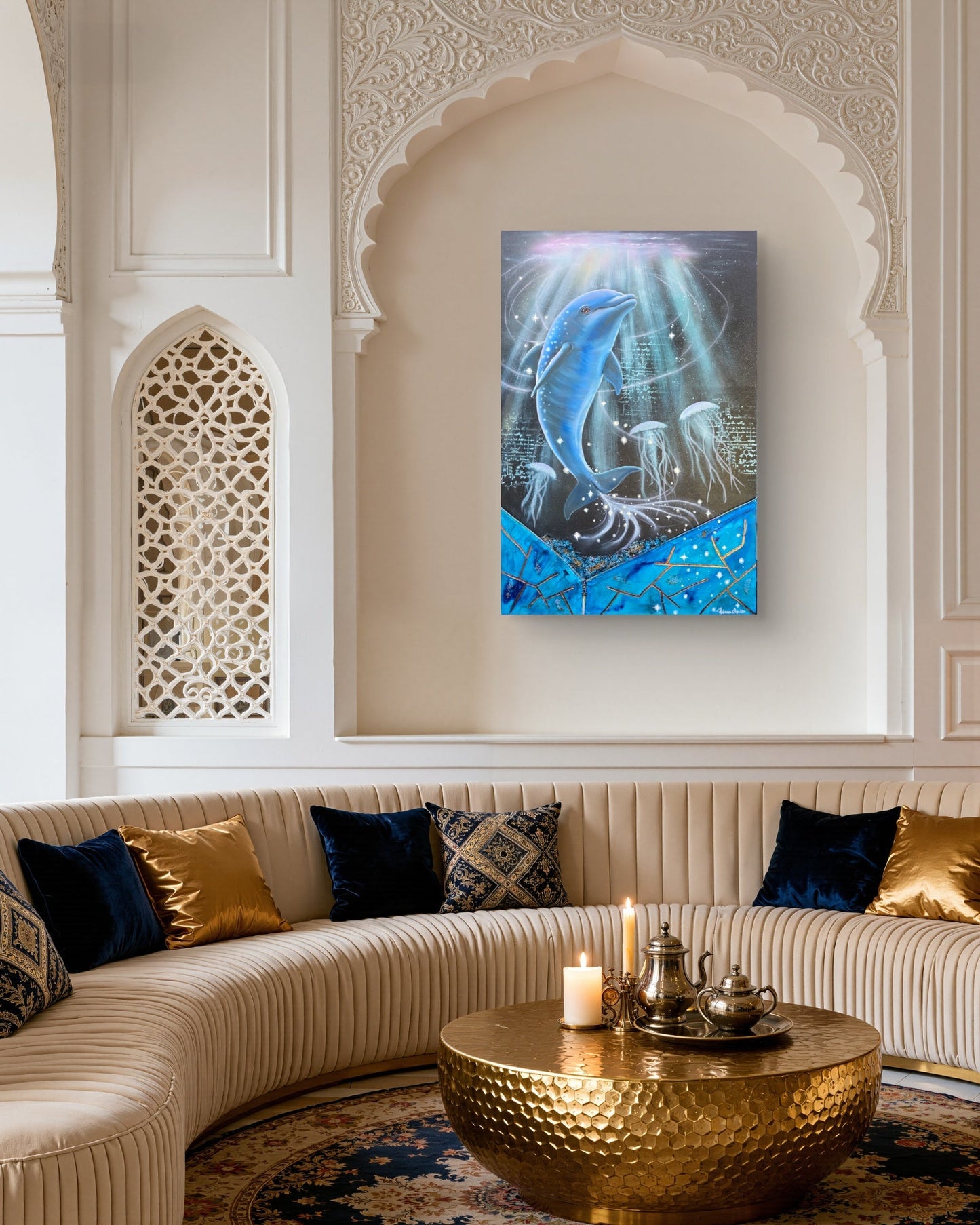 Animarii Unzipped No.12: The Dolphin — The One Who Chose Joy on Purpose · Original Oil Painting - Rebecca Papillon