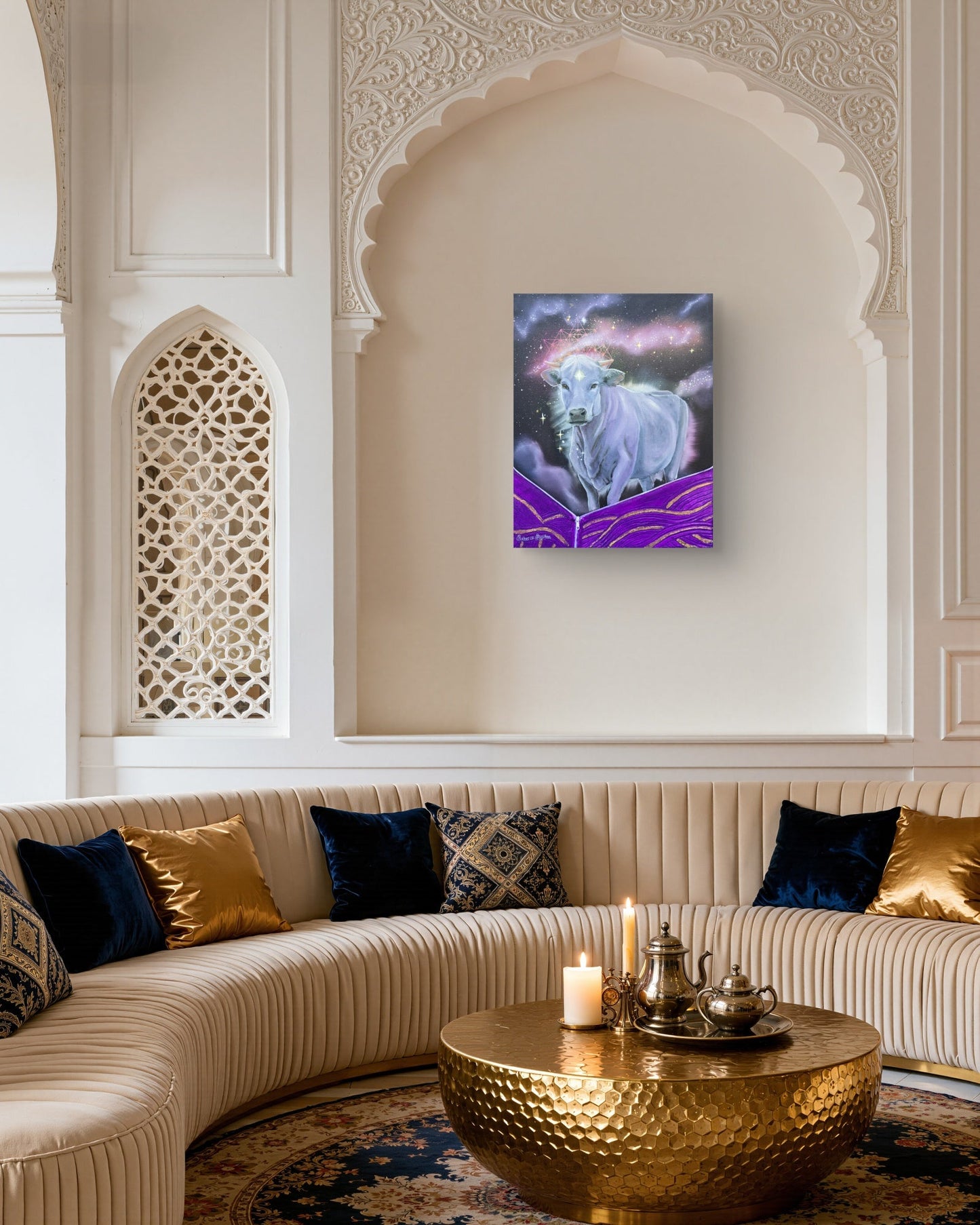 Animarii Unzipped No.9: The Cow — The One Who Gives Without Counting · Original Oil Painting - Rebecca Papillon