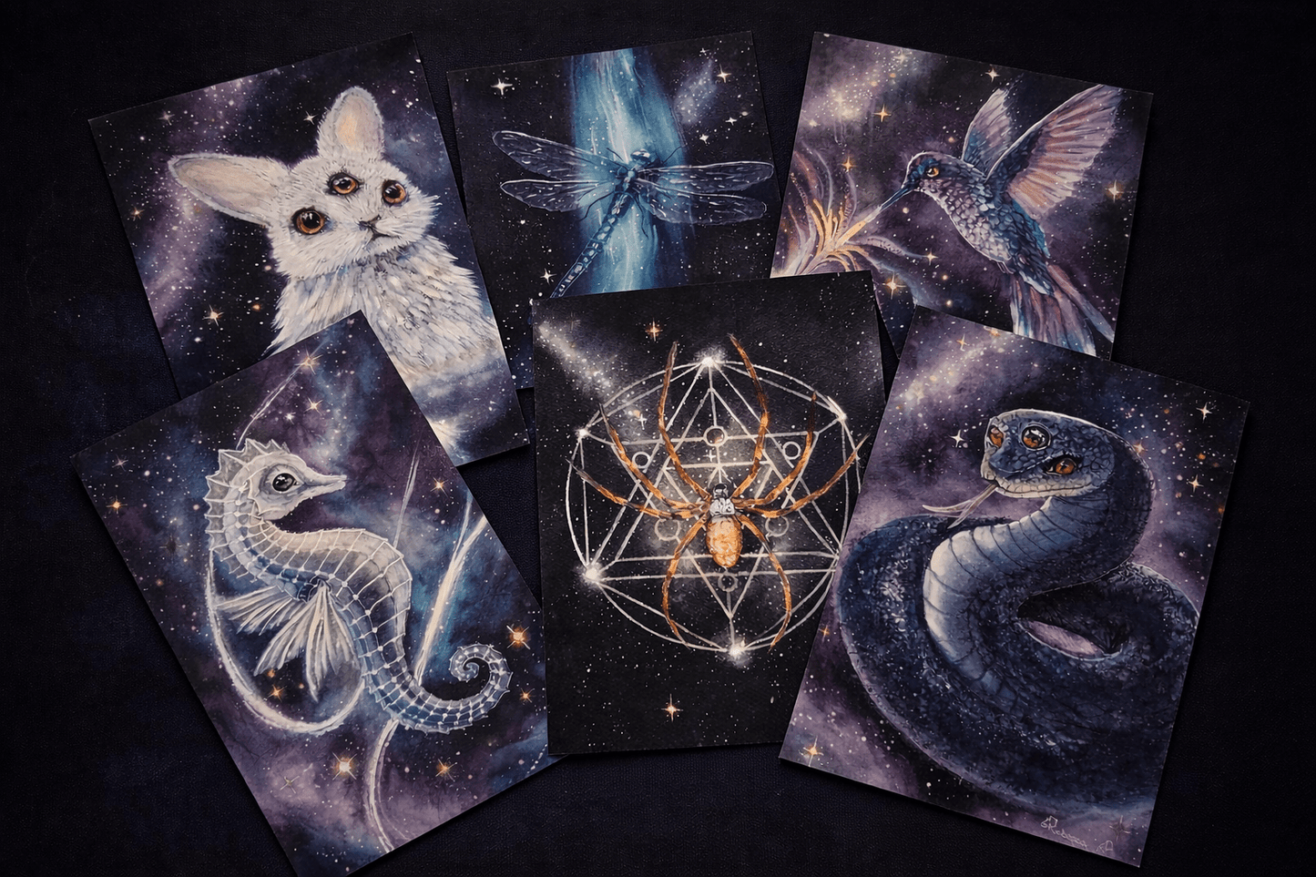 Otherworldly Postcard Prints - International Postage Saver (Quarterly) - 3x Monthly Fine Art Subscription Club - Rebecca Papillon