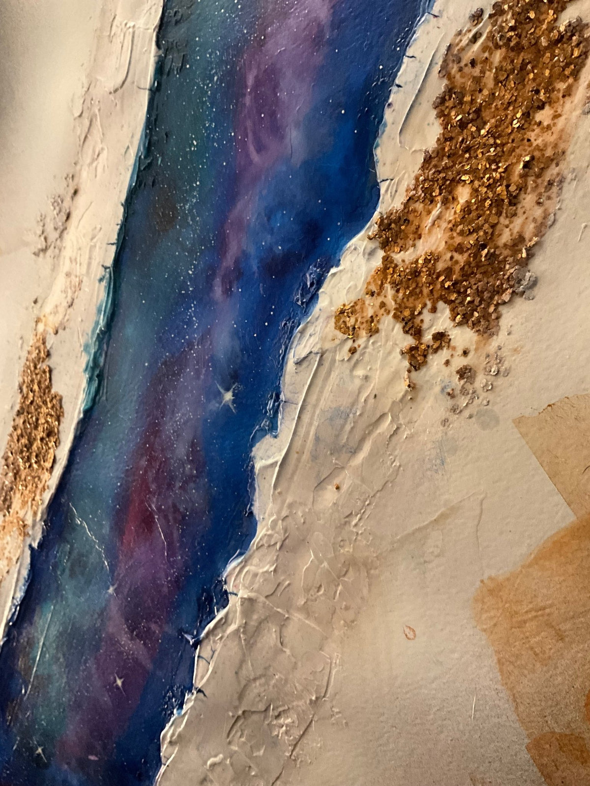 22x30” galaxy strip mixed media and oil on paper. - Rebecca Papillon