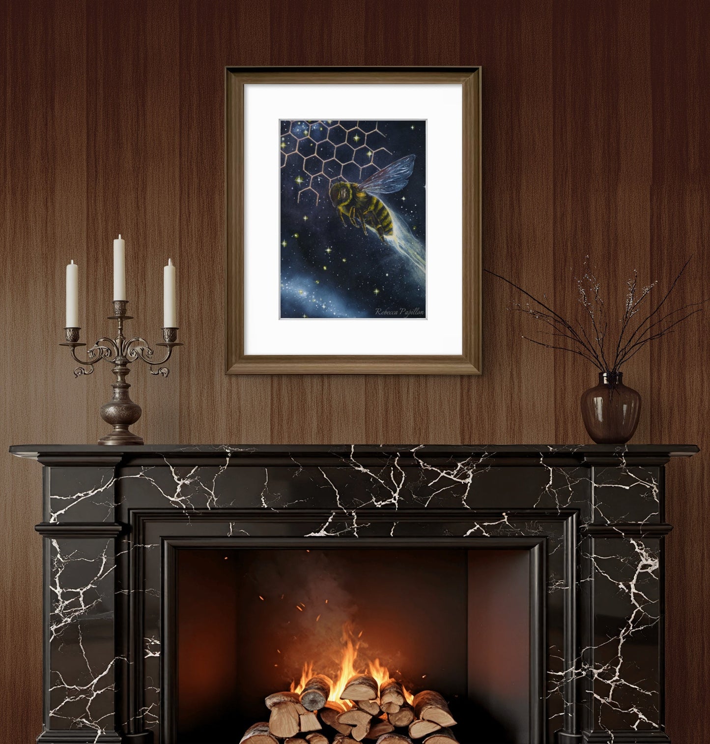 Animarii no.1: Bee - The Keeper of the Hive Mind · Original Oil Painting - Rebecca Papillon