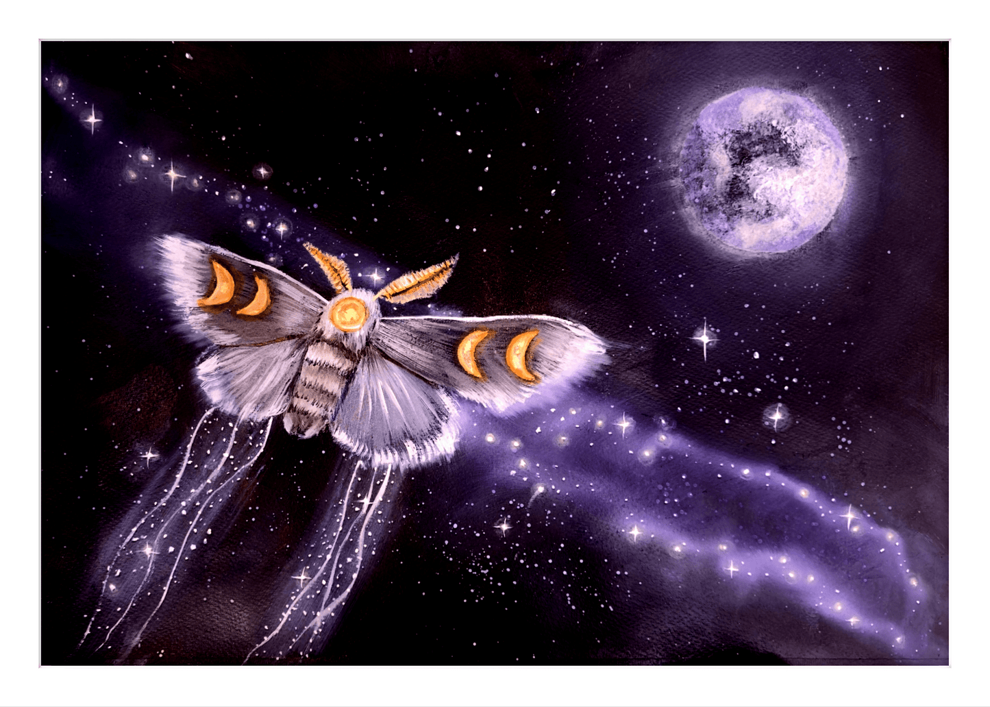 Animarii No.12: Moth — The Navigator of Starlight · Fine Art Print - Rebecca Papillon