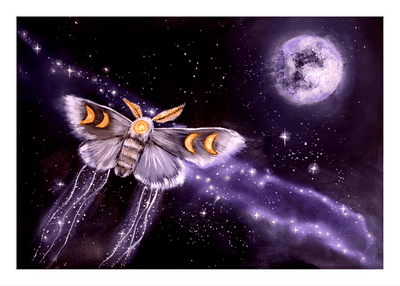 Animarii No.12: Moth — The Navigator of Starlight · Original Oil Painting
