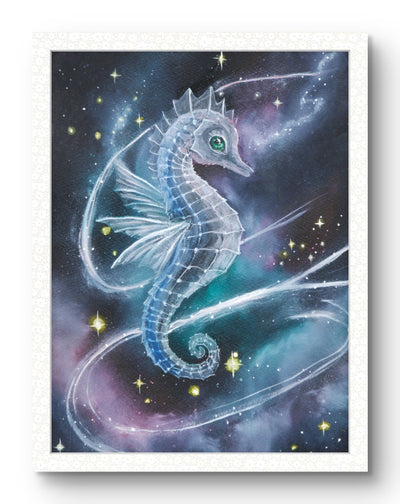 Animarii No.5: Seahorse — The Tender of Slow Mysteries · Original Oil Painting