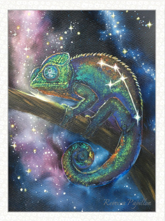 Animarii No.7: Chameleon — The Master of the Present Moment · Fine Art Print - Rebecca Papillon