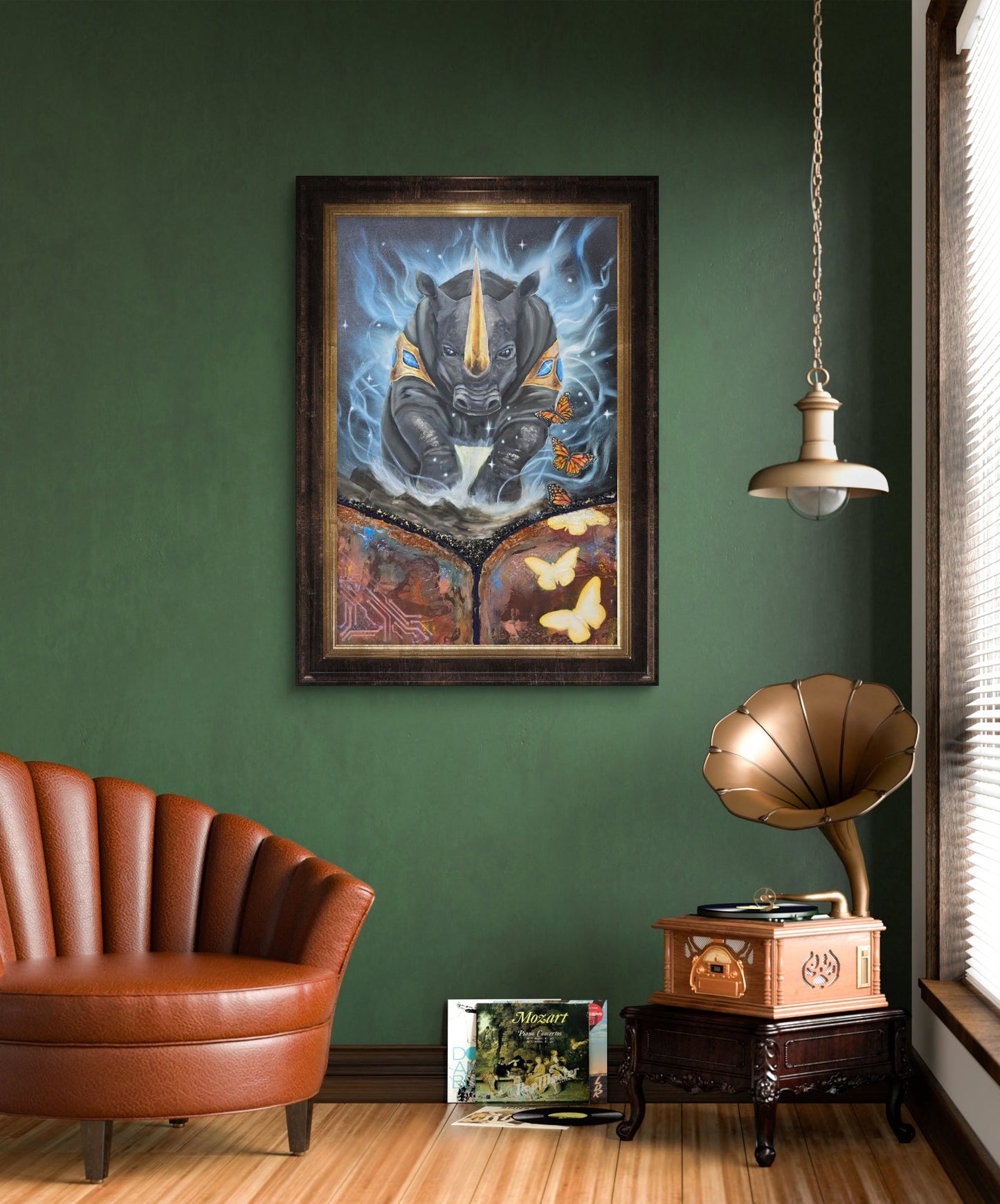 Animarii Unzipped No.1: The Rhino — The One Who Moves Mountains · Original Oil Painting - Rebecca Papillon