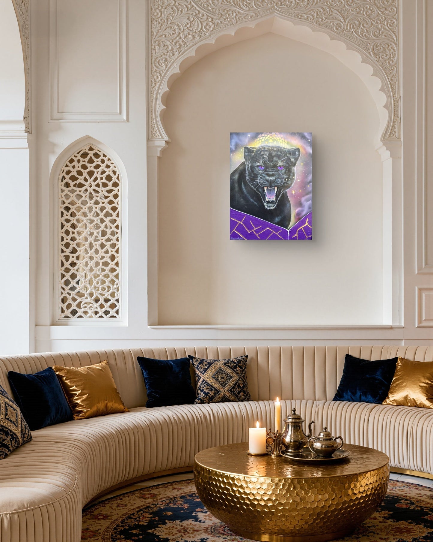 Animarii Unzipped No.10: The Panther — The One Who Was Built for the Dark · Original Oil Painting - Rebecca Papillon