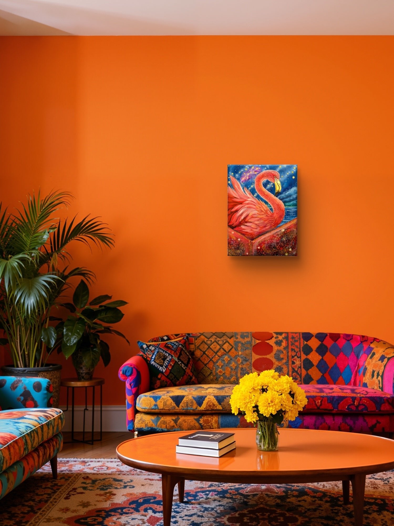 Animarii Unzipped No.13: The Flamingo — The One Who Made Beauty From Poison · Original Oil Painting - Rebecca Papillon