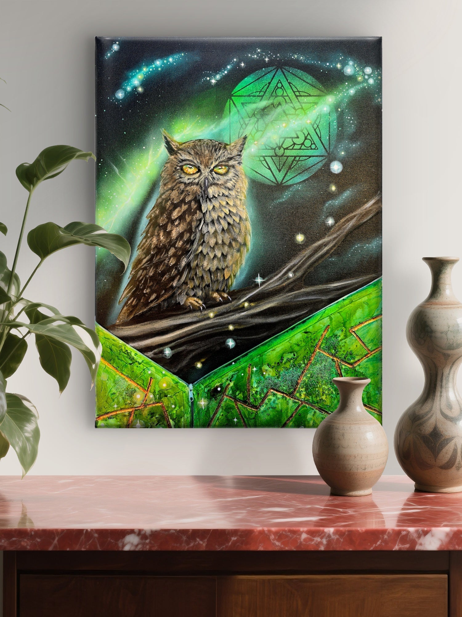 Animarii Unzipped No.14: The Owl — The One Who Simply Knows · Original Oil Painting - Rebecca Papillon