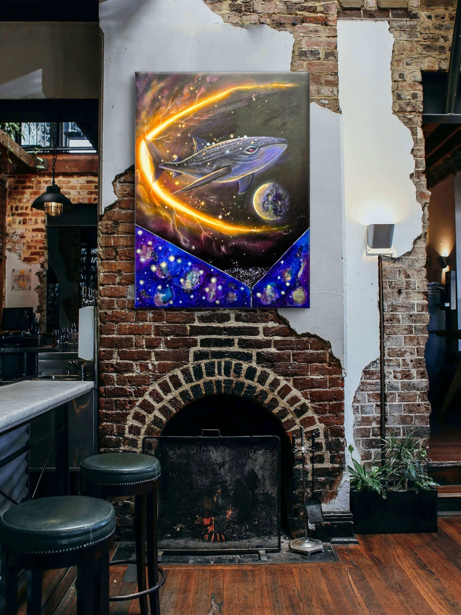 Animarii Unzipped No.18: The Whale Shark — The One Who Tears Through Worlds · Original Oil Painting - Rebecca Papillon