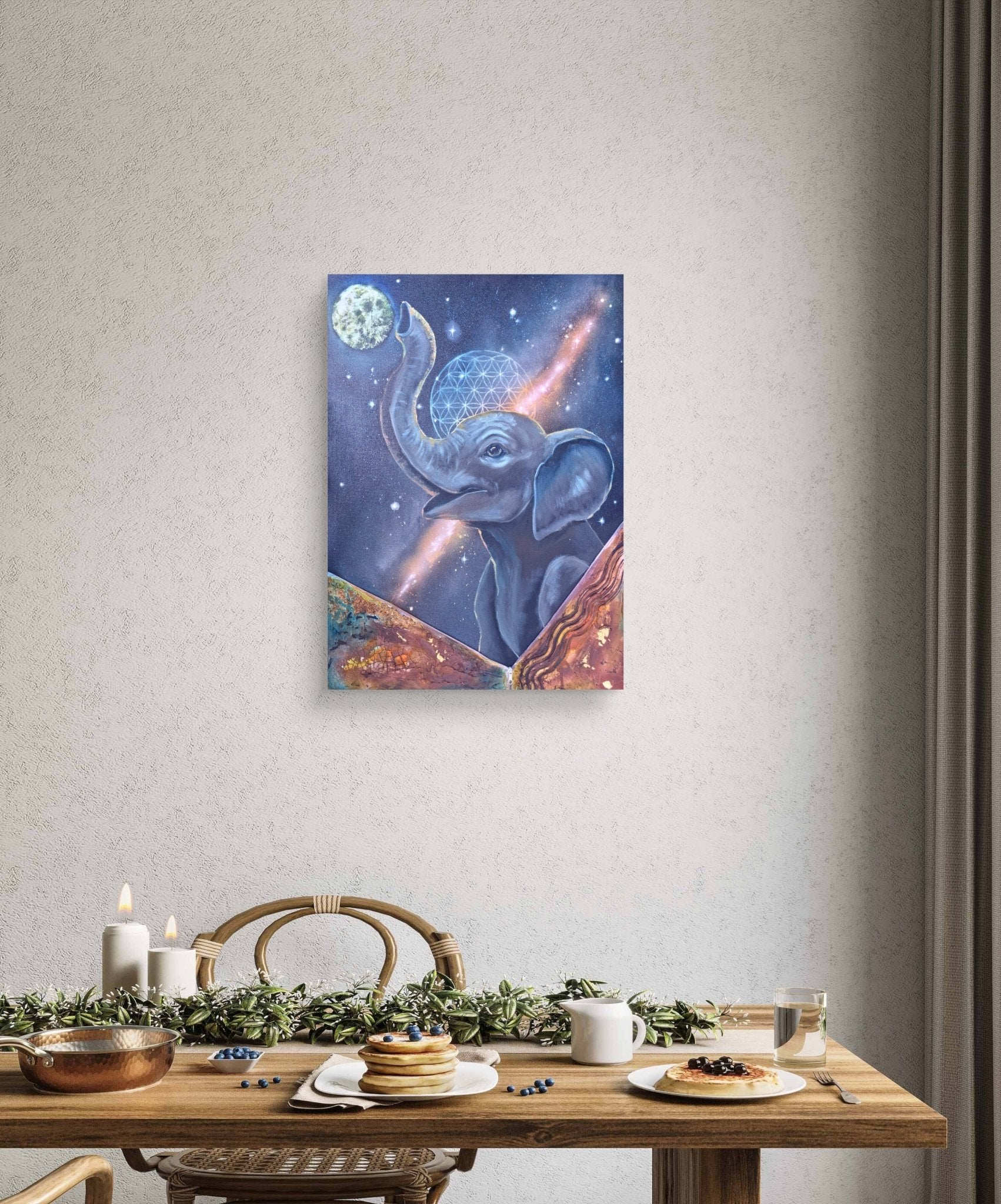 Animarii Unzipped No.2 The Elephant — The One Who Carries the Memory of Everything · Original Oil Painting - Rebecca Papillon