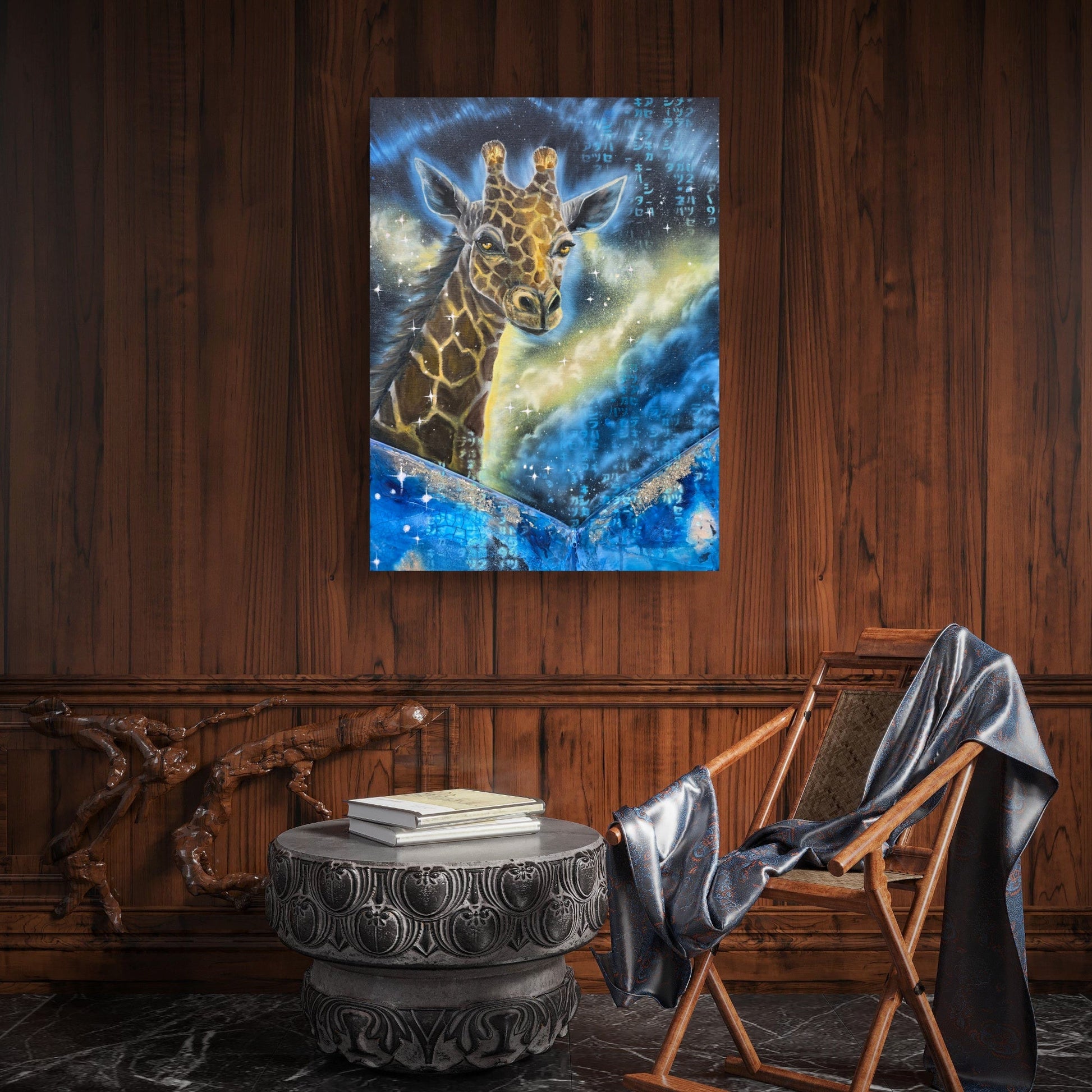 Animarii Unzipped No.3 The Giraffe — The One Who Rises Above · Original Oil Painting - Rebecca Papillon