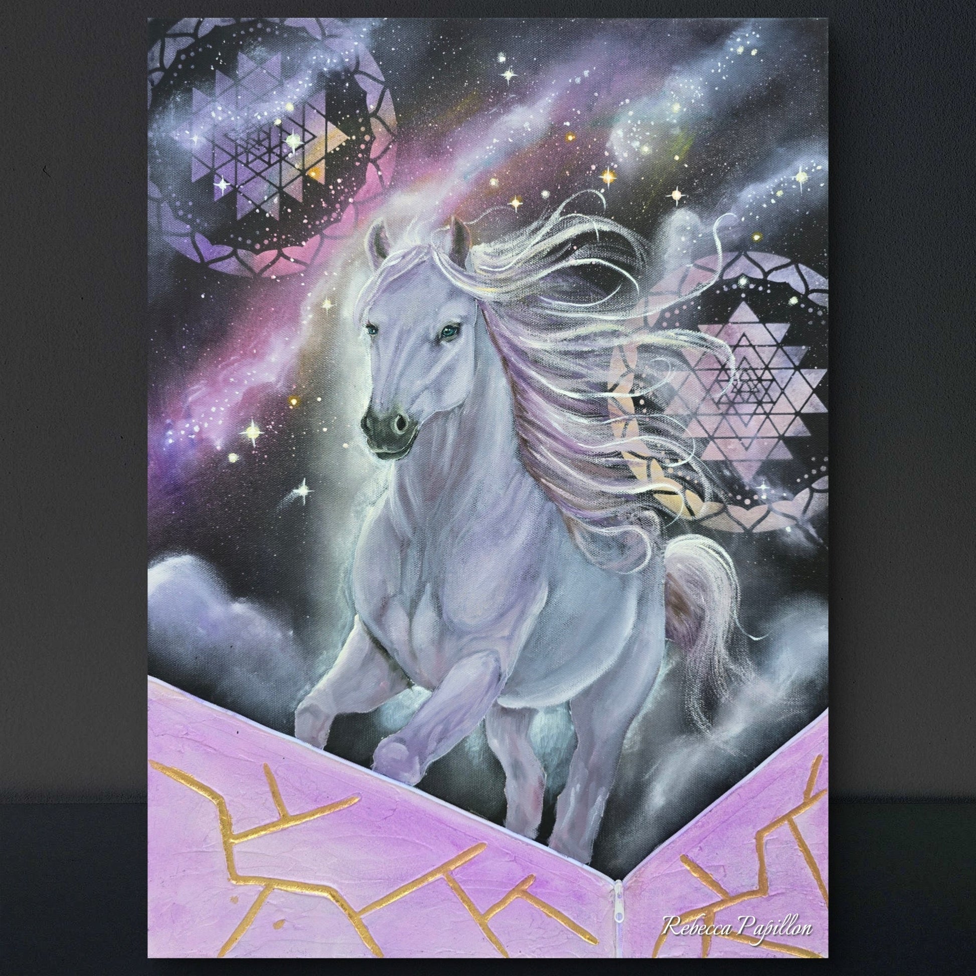 Animarii Unzipped No.8: The Horse — The One Who Was Born Running · Original Oil Painting - Rebecca Papillon
