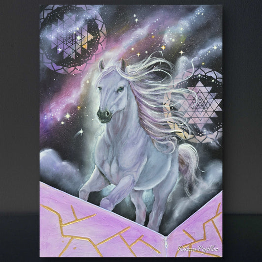 Animarii Unzipped No.8: The Horse — The One Who Was Born Running · Original Oil Painting - Rebecca Papillon