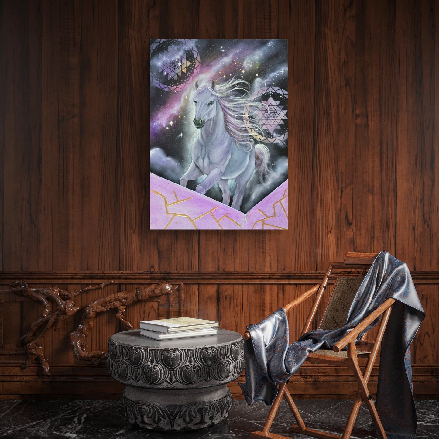 Animarii Unzipped No.8: The Horse — The One Who Was Born Running · Original Oil Painting - Rebecca Papillon