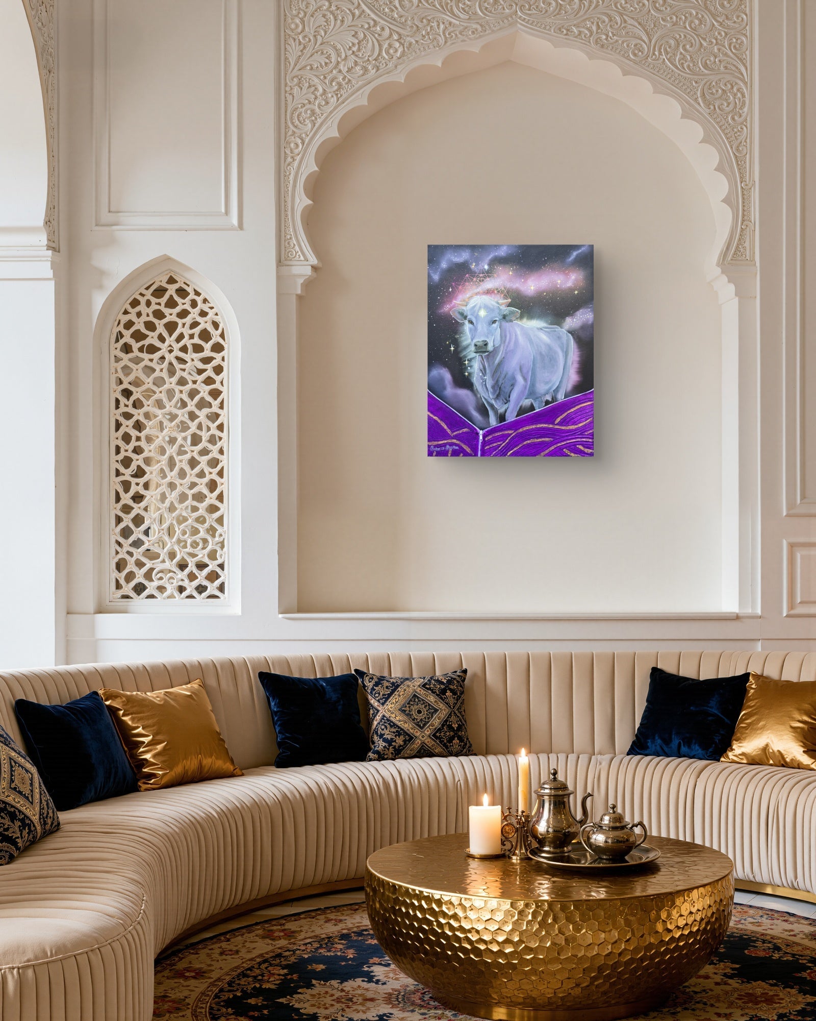 Animarii Unzipped No.9: The Cow — The One Who Gives Without Counting · Original Oil Painting - Rebecca Papillon