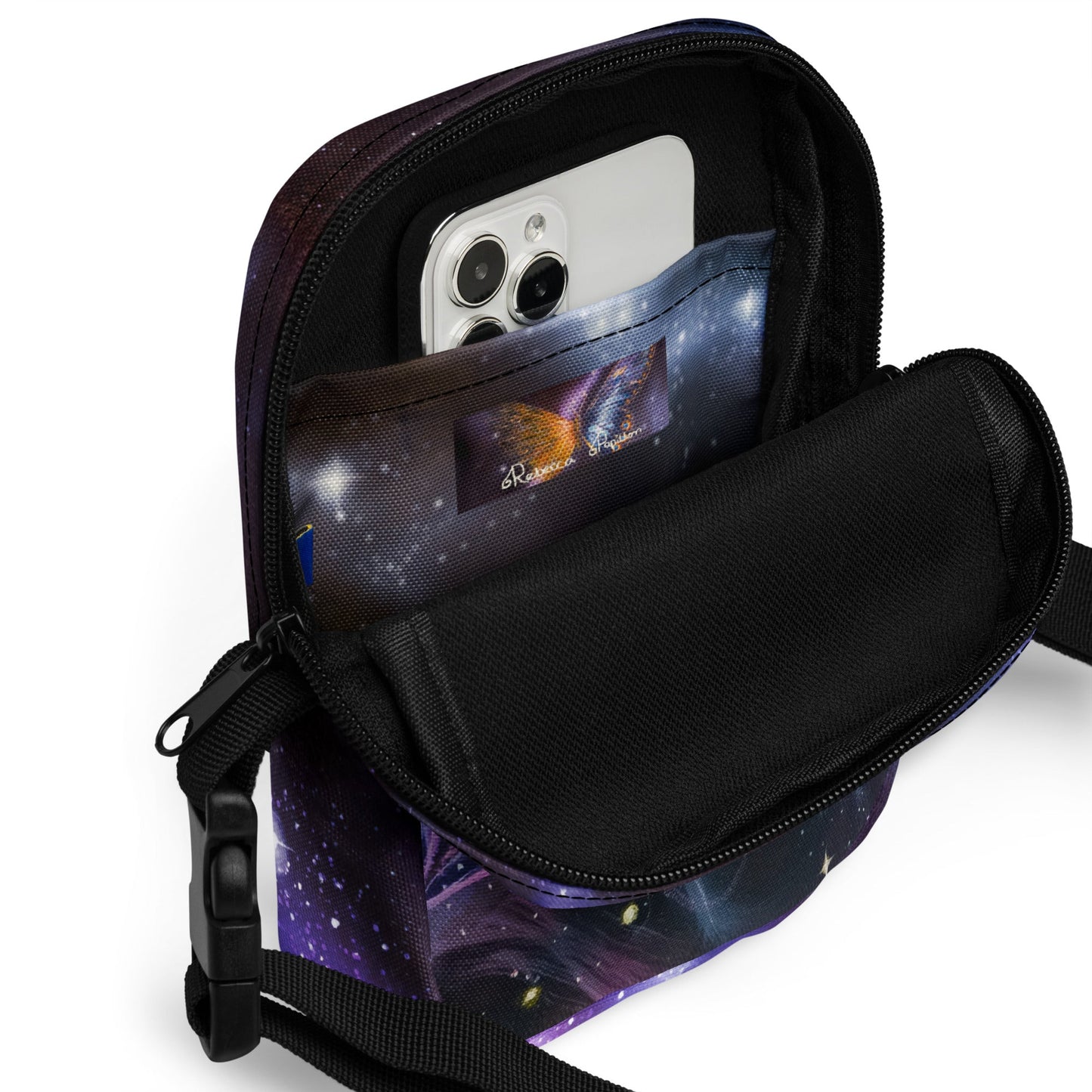 Double Sided Utility crossbody bag - Hummingbird and Seahorse - Rebecca Papillon