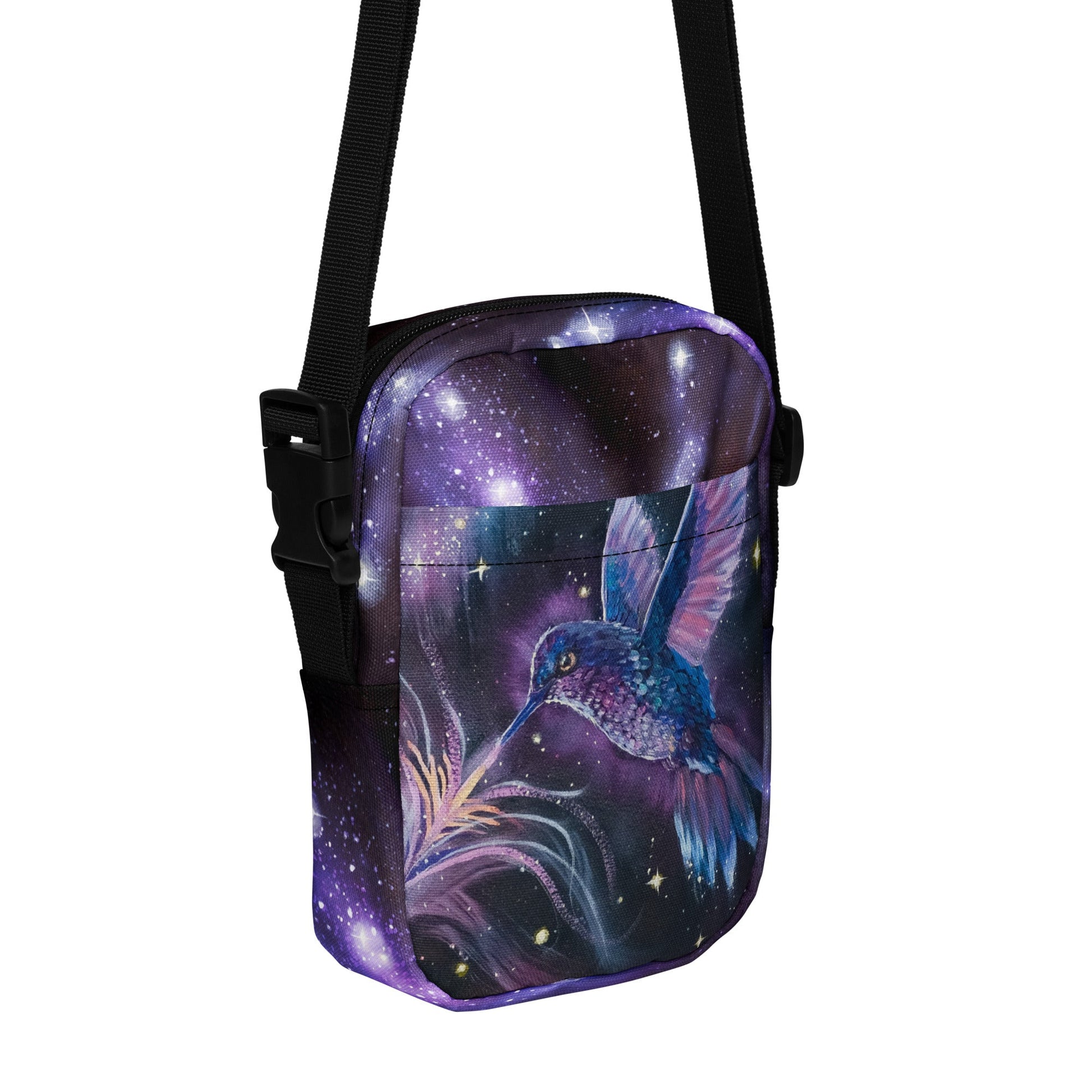 Double Sided Utility crossbody bag - Hummingbird and Seahorse - Rebecca Papillon