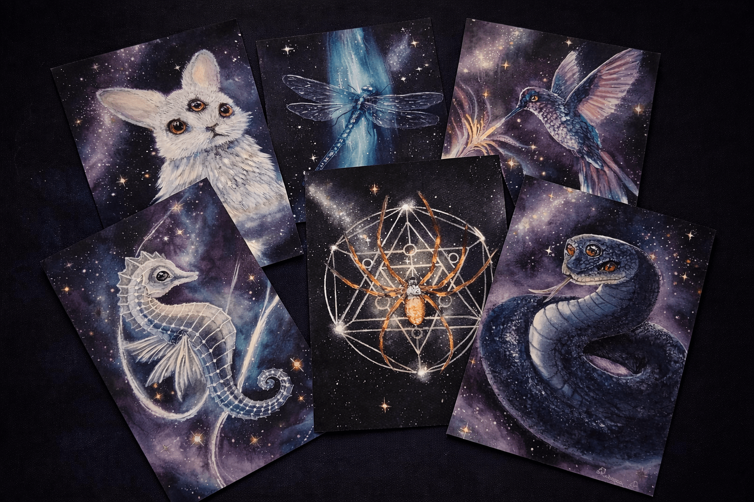 Otherworldly Postcard Prints - International Postage Saver (Quarterly) - 3x Monthly Fine Art Subscription Club - Rebecca Papillon