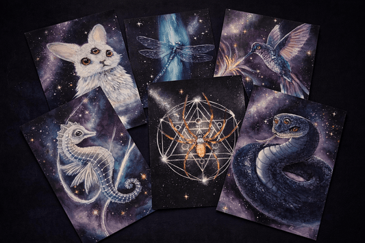 Otherworldly Postcard Prints - International Postage Saver (Quarterly) - 3x Monthly Fine Art Subscription Club - Rebecca Papillon