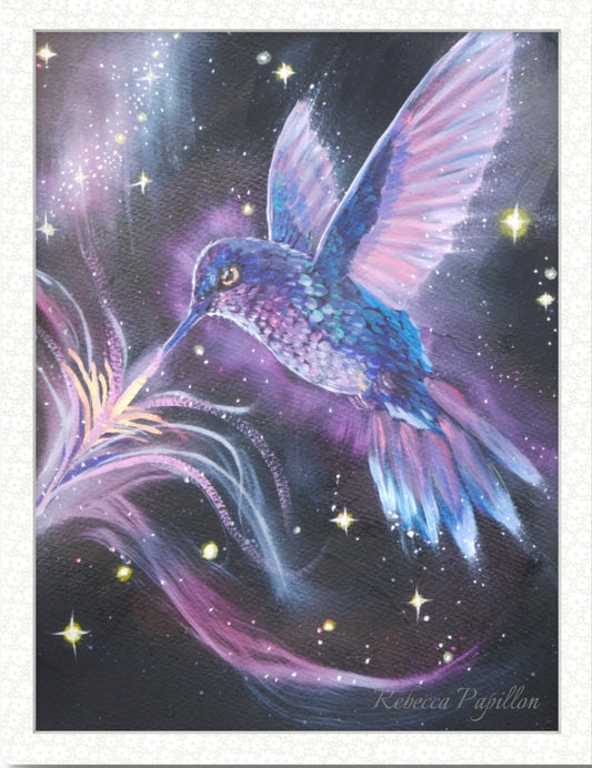 Animarii No.9: Hummingbird — The Messenger Who Cannot Stay · Original Oil Painting