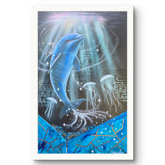 Animarii Unzipped No.12: The Dolphin — The One Who Chose Joy on Purpose · Fine Art Print
