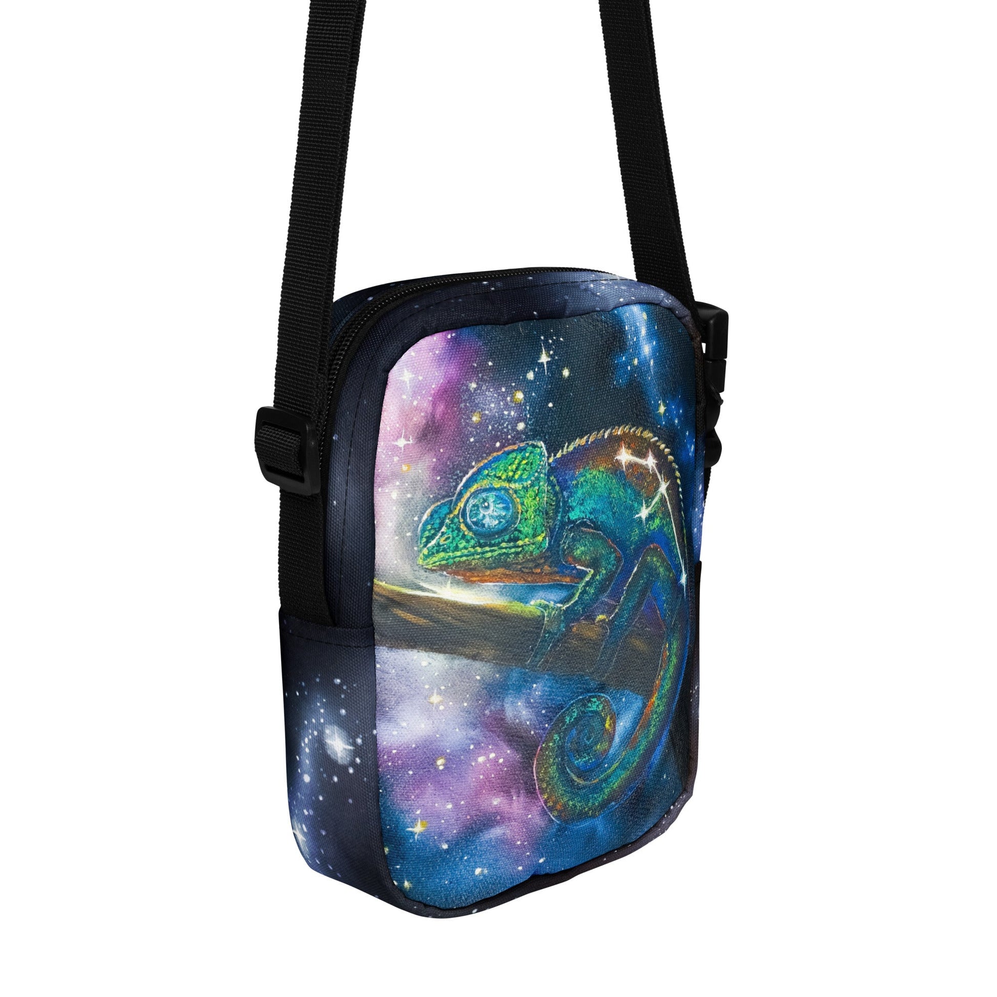 Utility crossbody bag - Animarii Spider and Chameleon - Rebecca Papillon