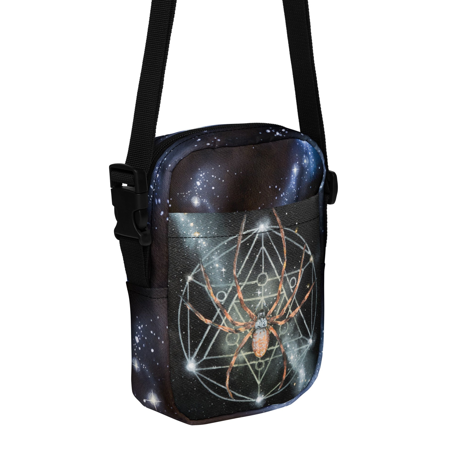 Utility crossbody bag - Animarii Spider and Chameleon - Rebecca Papillon